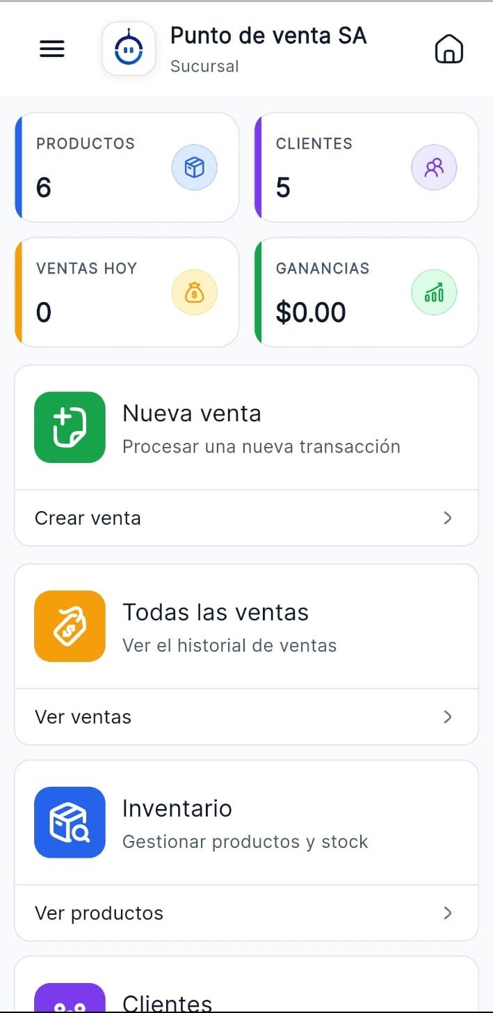 Pantalla aplicacion movil POS