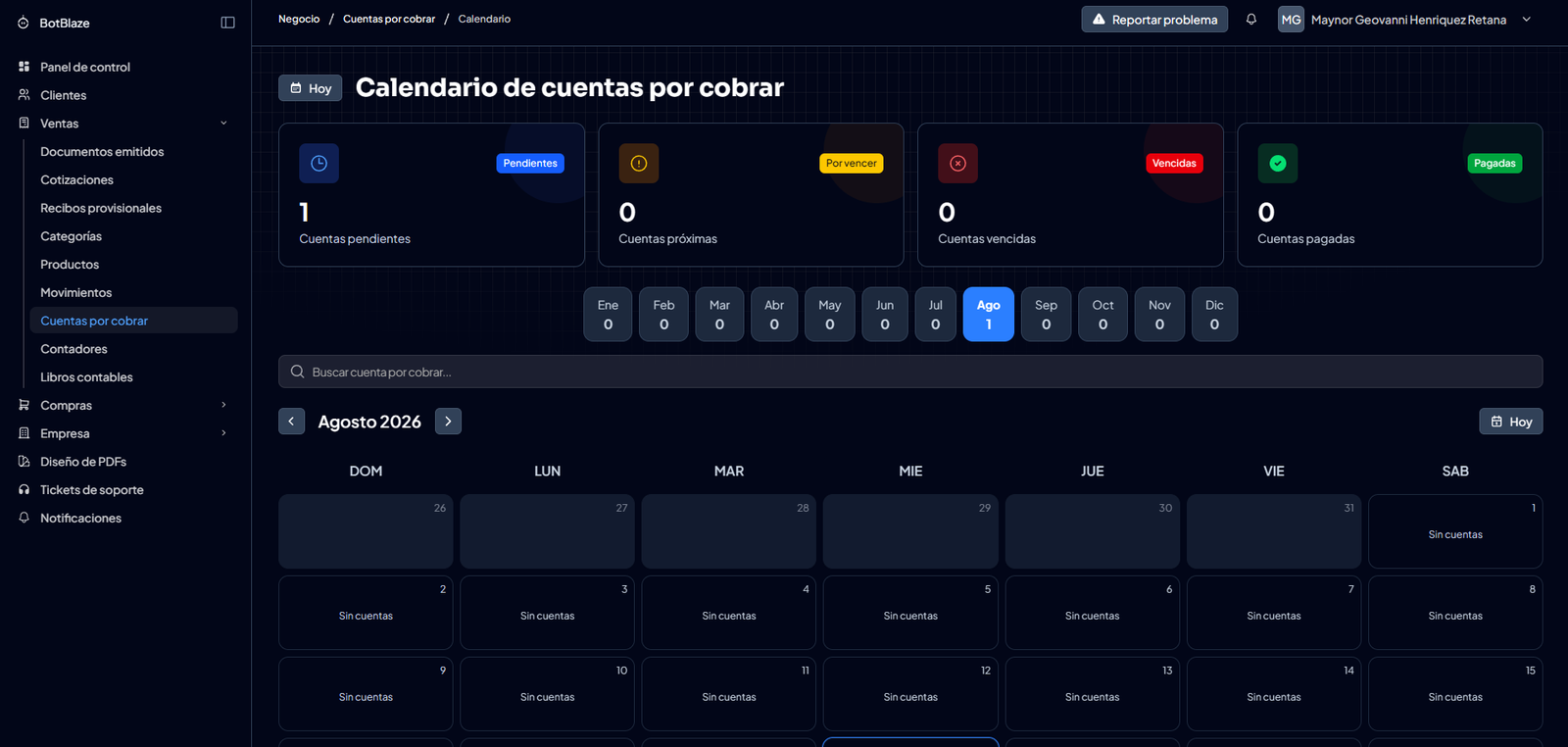 Calendario general de cuentas