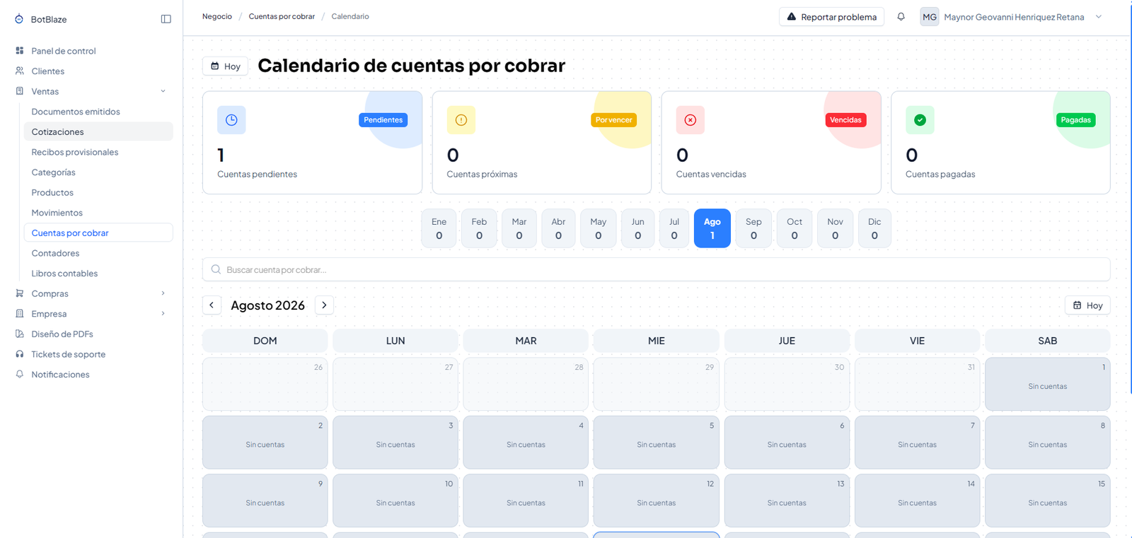 Calendario general de cuentas