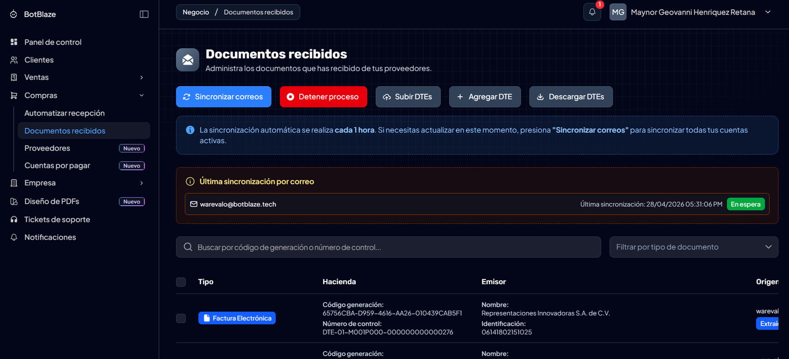 Documentos recibidos