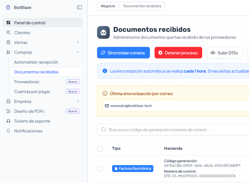 Documentos recibidos
